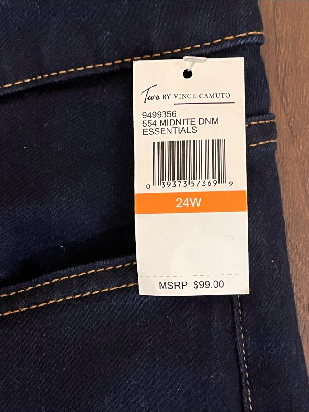 Two Vince Camuto | New 70’s flare dark denim jeans Women’s size 24W stretch NWT - Picture 3 of 9